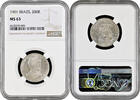 200 reis Brazil 1901, NGC MS63, First Republic (1889 - 1942) -
