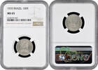 100 reis Brazil 1935, NGC MS65, First Republic (1889 - 1942) -