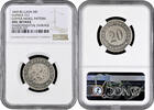 20 centimes Belgium 1860, NGC UNC Det. PATTERN, King Leopold I (1832 - 1865) -