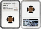 lepton Ionian Islands 1 1862, NGC MS64 BN, Queen Victoria (1837 - 1864) -