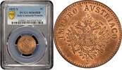 5 centesimi Lombardy-Venetia 1852 V, PCGS MS64 RB, Franz Joseph I (1848-1866) -