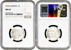 1 schilling Austria 1925, NGC MS65, First Republic (Shilling) (1925 - 1938) -