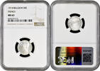 50 centimes Belgium DES, NGC MS63, King Albert I (1910 - 1934) -
