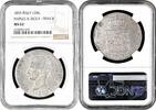 120 grana Naples 1859, NGC MS62, King Francis II (1859 - 1860) silver coin -