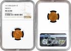1 centime Belgium 1914 French, NGC MS66 RB, Leopold II Pop 2/0 -