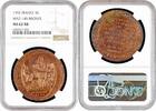 5 soles France 1792, NGC MS62 RB, Monneron - French Revolution MAZ-145 BRONZE -