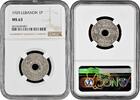 1 piastre Lebanon 1925, NGC MS63, French protectorate (1924 - 1941) -