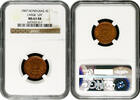 1 centavo Honduras 1907, NGC MS63 RB, Peso (1871 - 1930) LARGE UN -