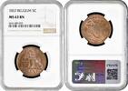 5 centimes Belgium 1857, NGC MS63 BN, King Leopold I (1832 - 1865) Pop 6/1 -