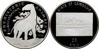 20 riels Cambodia 1993, PROOF, Prehistoric Animals - Indricotherium -