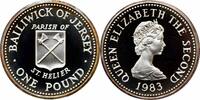 1 pound Jersey 1983, PROOF, Shield of the Parish of St. Helier silver coin -