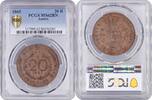 20 reis Azores 1865, PCGS MS62 BN, Autonomous Region of the Azores (1843-1901) -