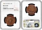 10 reis Azores 1865, NGC MS63 BN, Autonomous Region of the Azores (1843-1901) -