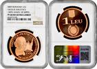 1 leu Romania 2009, NGC PF68 RD UC, 190th Anniv. - Birth of Nicolae Balcescu -