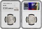 2 shillings South Africa 1929, NGC AU58, George V (1923 - 1936) silver coin -