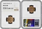 2 centimes France 1862 K, NGC MS63 RB, Emperor Napoleon III (1852 - 1870) -
