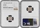 20 centimes Belgium 1853, NGC AU58, King Leopold I (1832 - 1865) silver coin -