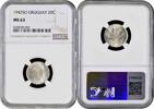20 centesimos Uruguay So, NGC MS63, Peso (1862 - 1974) silver coin -