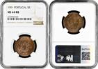 5 reis Azores 1901, NGC MS64 RB, Portuguese Administration (1848 - 1901) -