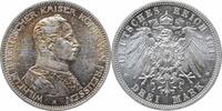 3 mark Prussia 1914, UNC, Emperor Wilhelm II (1888 - 1918) silver coin -