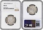 2 francs France 1887 A, NGC MS62, Third Republic (1870 - 1941) silver coin -