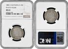 25 centavos Guatemala 1882 E, NGC MS63, Peso (1859 - 1925) Top Pop 1/0 -