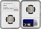 10 centimes Belgium 1862, NGC MS65, King Leopold I (1832 - 1865) -