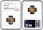 2 centimes France 1853 A, NGC MS65 RB, Emperor Napoleon III (1852 - 1870) -