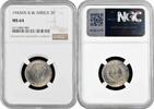 3 pence British West Africa 1943 KN, NGC MS64, British colony Top Pop 1/0 -