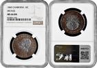 10 centimes Cambodia 1860, NGC MS66 BN, King Norodom (1860 - 1904) Top Pop 1/0 -