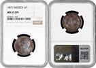 ore Sweden 2 ore 1873, NGC MS65 BN, King Oscar II (1873 - 1907) Pop 7/1 -