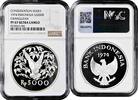 5000 rupiah Indonesia 1974, NGC PF67 UC, Orangutan silver coin -