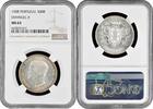 500 reis Portugal 1908, NGC MS63, King Manuel II (1908 - 1910) silver coin -