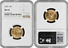 5 dollars USA 1893, NGC MS63, United States of America (1859 - 1909) gold coin -