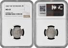 4 skilling Denmark 1807 MF, NGC MS63, Christian VII (1766 - 1808) silver coin -