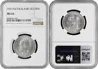 1 gulden Netherlands 1929, NGC MS61, Queen Wilhelmina (1890 - 1948) silver -