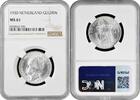 1 gulden Netherlands 1930, NGC MS61, Queen Wilhelmina (1890 - 1948) silver -