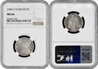 5 lire Vatican City 1943, NGC MS66, Pope Pius XII (1939 - 1958) silver coin -