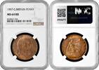 1 penny Great Britain 1907, NGC MS64 RB, King Edward VII (1902 - 1910) -