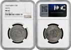 25 kurus Turkey 1928, NGC MS62, Republic of Turkey (1922 - 1933) Nickel -