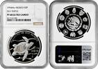 5 pesos Mexico Mo, NGC PF68 UC, Ibero-America - Sea Turtle silver coin -