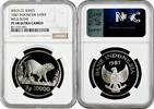 10000 rupiah Indonesia 1987, NGC PF68 UC, Wild Boad silver coin -