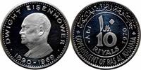 10 riyals Ras Al-Khaimah (UAE) 1970, PROOF, Dwight Eisenhower silver coin -