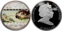 20 dollars 2008  Cook Islands   2008, PROOF,  Creation of Adam, Michelangelo  w/o stones PP