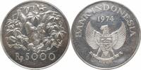 5000 rupiah Indonesia 1974, UNC, Conservation - Orangutan silver coin -