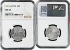 50 santimu Latvia 1922, NGC MS62, First Republic (1922 - 1940) -