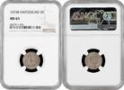 5 rappen Switzerland 1874 B, NGC MS65, Confoederatio Helvetica (1850 - 1916) -