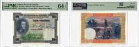100 Pesetas 1936  Spain   1925 (ND 1936), PMG 64 EPQ,  Banco de España  Pick# 69c 