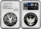5000 rupiah Indonesia 1974, NGC PF69 UC, Orangutan silver coin -