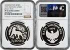 2000 rupiah Indonesia 1974, NGC PF66 UC, Javan Tiger silver coin -